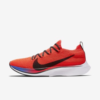 Nike Vaporfly 4% Flyknit - Férfi Futócipő - Világos Piros/Kék/Fehér/Fekete